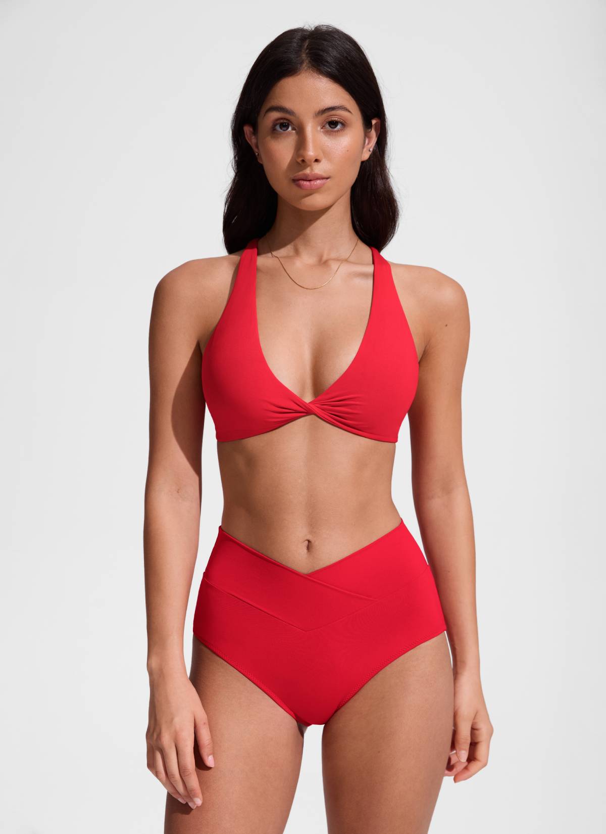 CRZ YOGA Women's Swimwear Tops Sunshine Bikini Top V Neck Criss