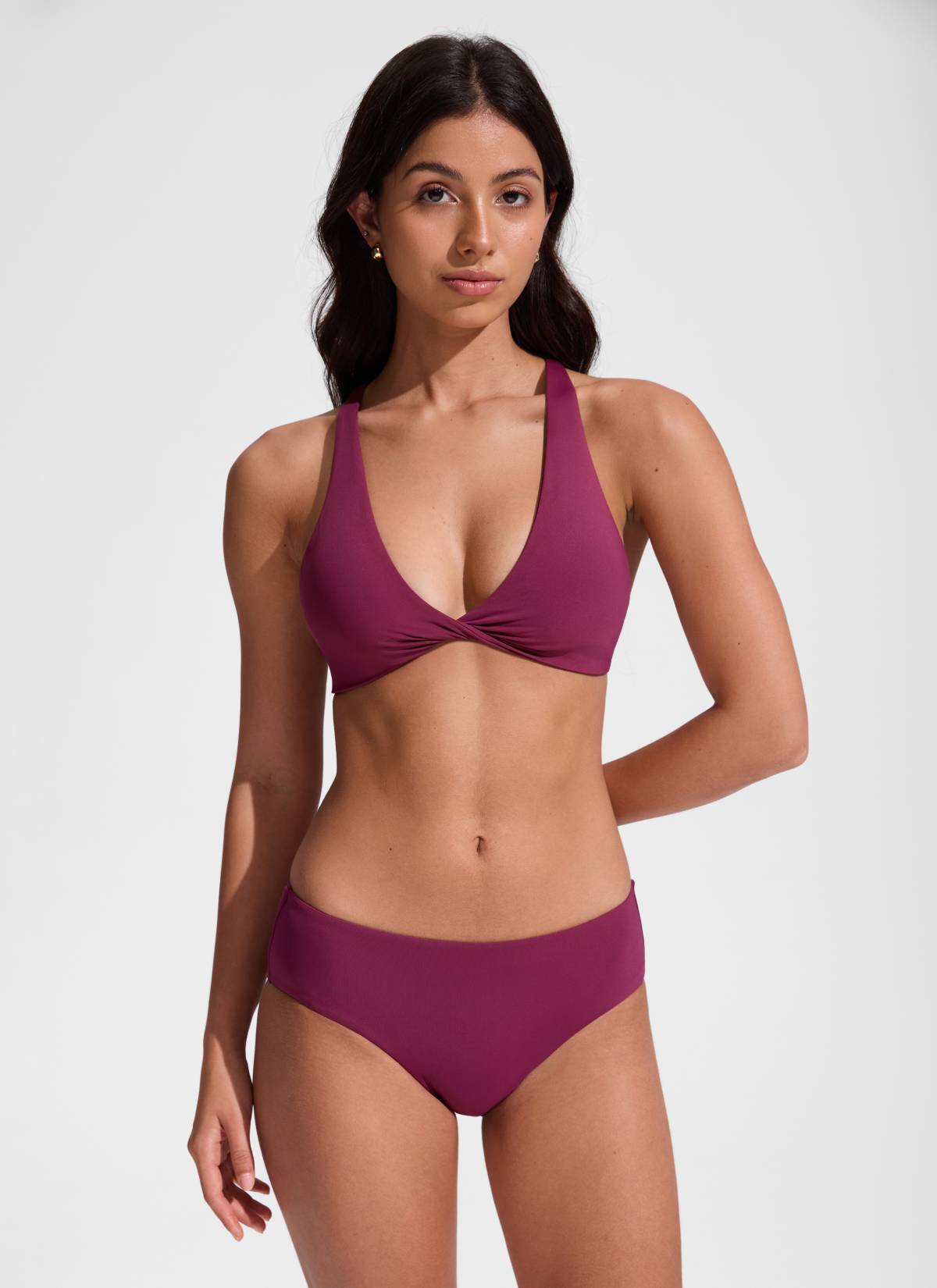 CRZ YOGA Women's Swimwear Tops Sunshine Bikini Top V Neck Criss