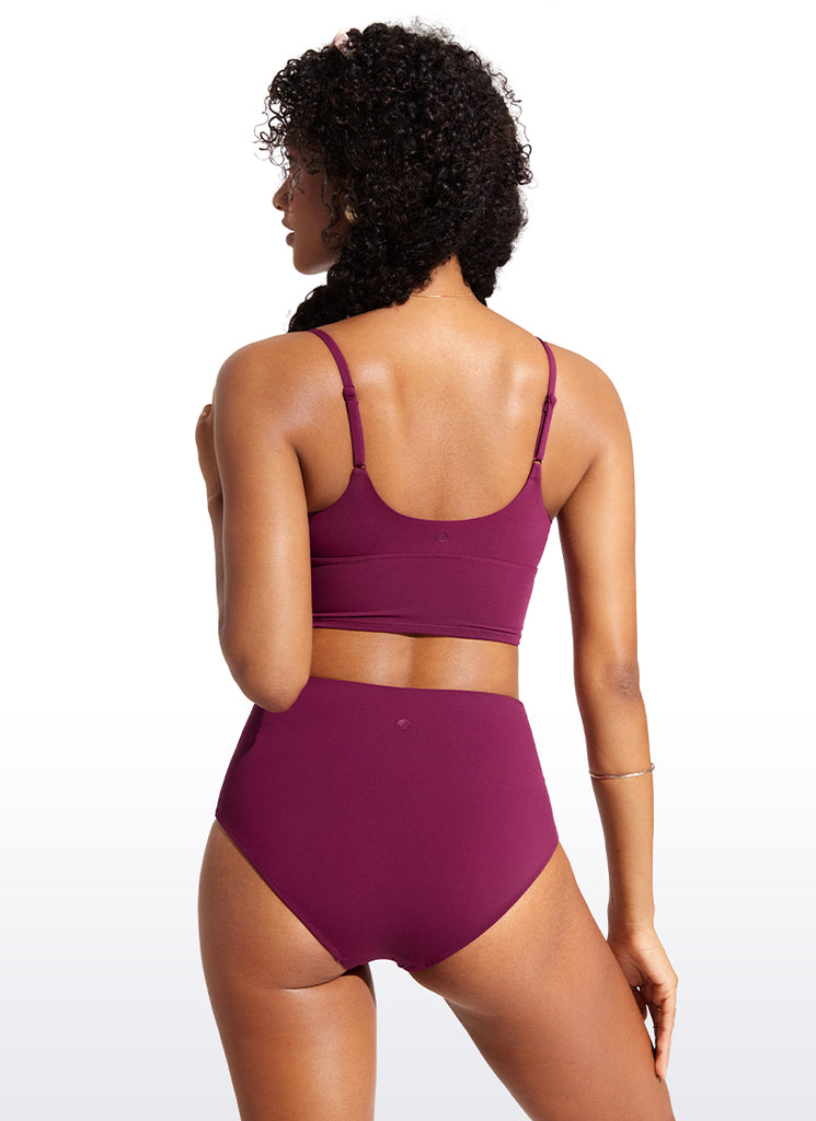 CRZ YOGA Women's Swimwear Tops Sunshine Deep V Strappy Bikini Top Insignia Blue