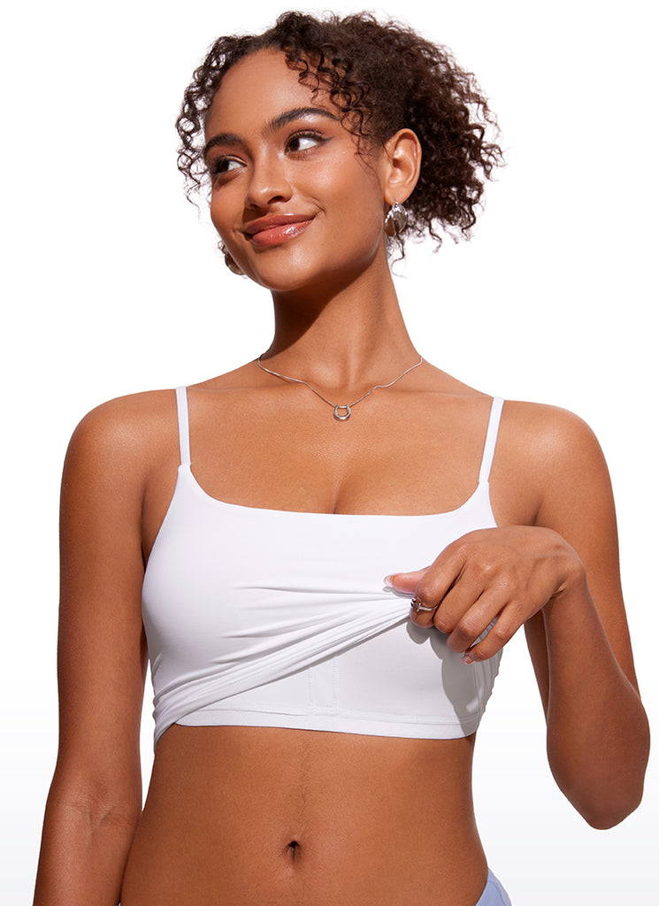 CRZ YOGA Women's Sunshine Bikini Tops U Back Longline Adjustable Straps Insignia Blue