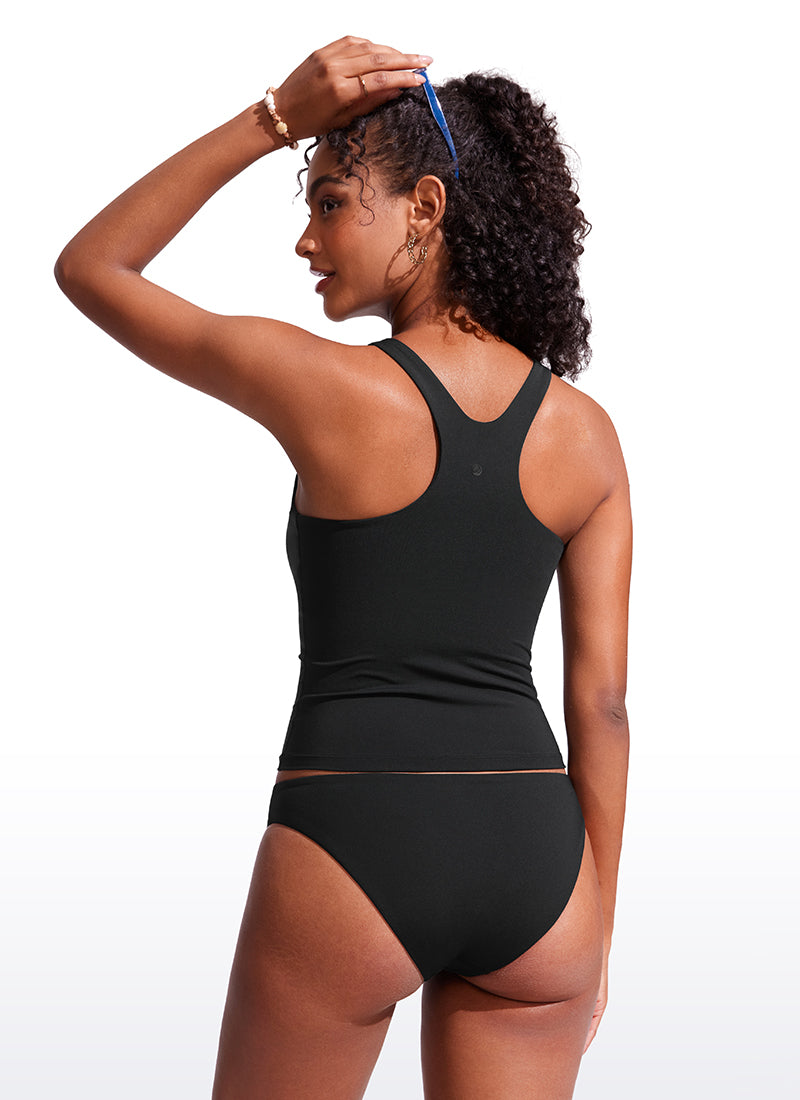 CRZ YOGA Dames Racerback Bikini Tops Snel Droge Bescheiden Zwempak Top Sport Gewatteerd Badpak Vita Rosa XXS