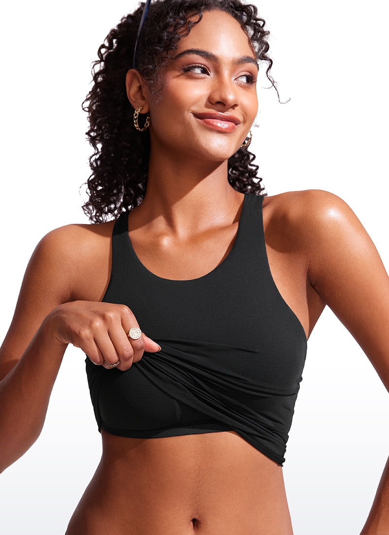 CRZ YOGA Women Racerback High Neck Tankini Tops Sporty Tank – CRZ