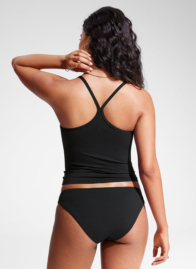 CRZYOGA Women's Sunshine Tankini Racerback Scoop Neck Spaghetti Straps Insignia Blue