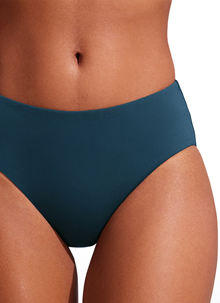 CRZ YOGA Women's Swimwear Bottoms Sunshine Bikini Bottoms Mid Rise Insignia Blue