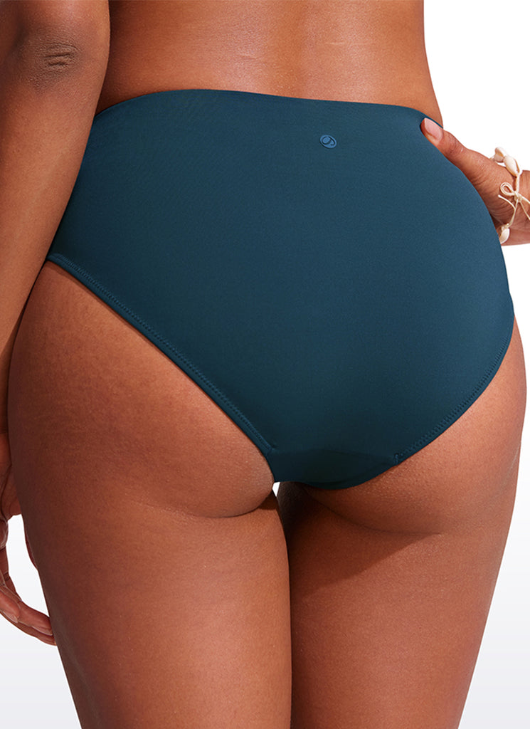 CRZ YOGA Women's Swimwear Bottoms Sunshine Bikini Bottoms Mid Rise Insignia Blue