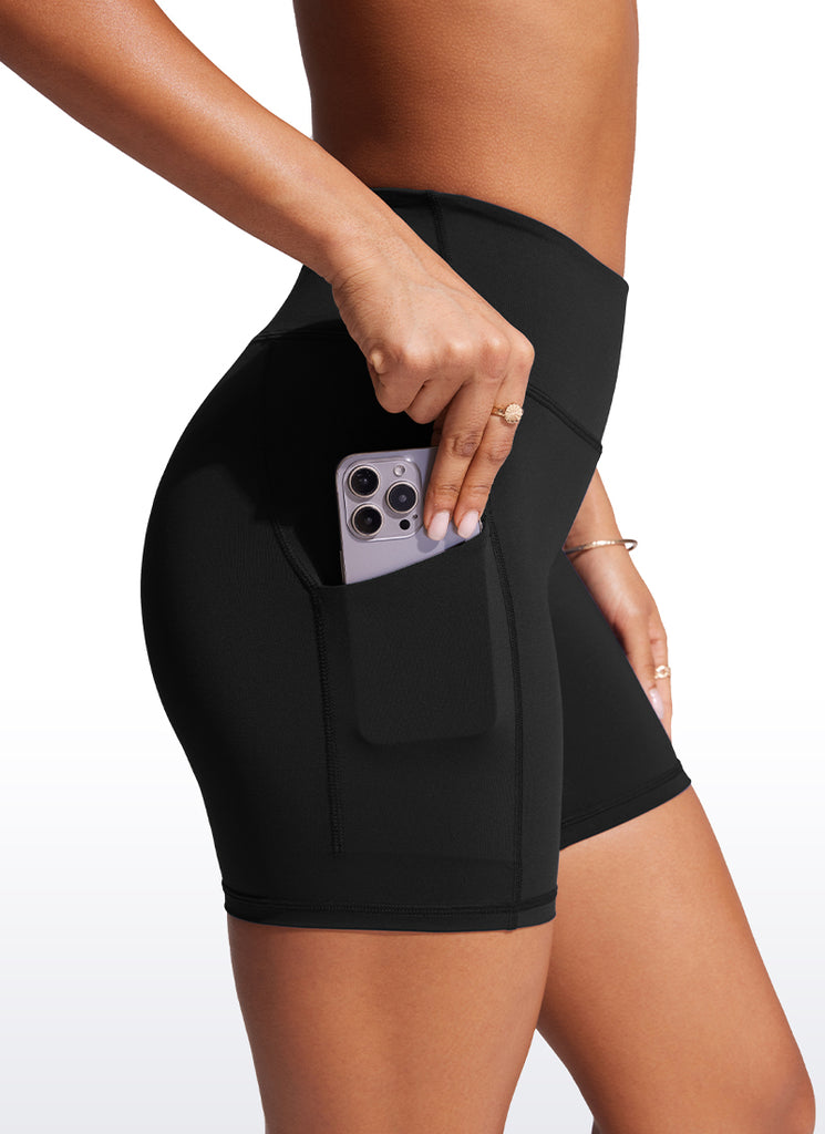 CRZ YOGA Women's Swim Board Shorts High Waisted Bathing Bottoms Black