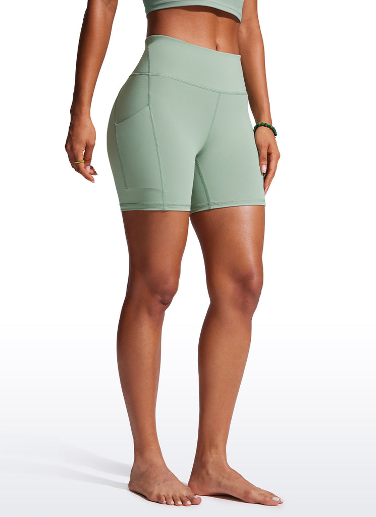 CRZ YOGA Women's Swim Board Shorts High Waisted Bathing Bottoms Waves Blue