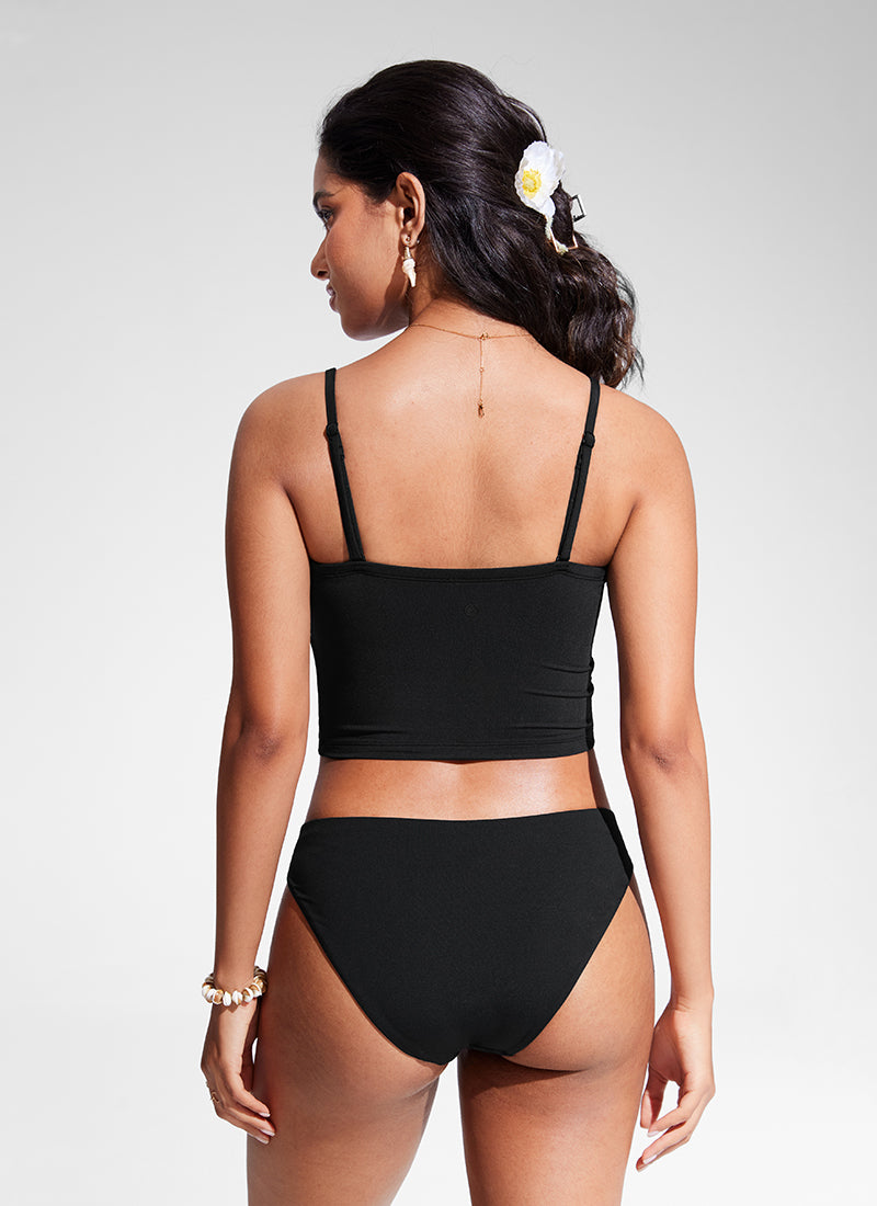 CRZ YOGA Womens Bandeau Bikini Tops Strapless Swimsuit Black