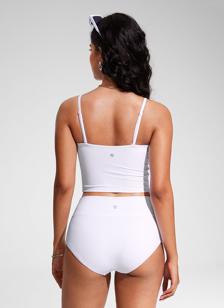 CRZ YOGA Womens Bandeau Bikini Tops Strapless Swimsuit Black