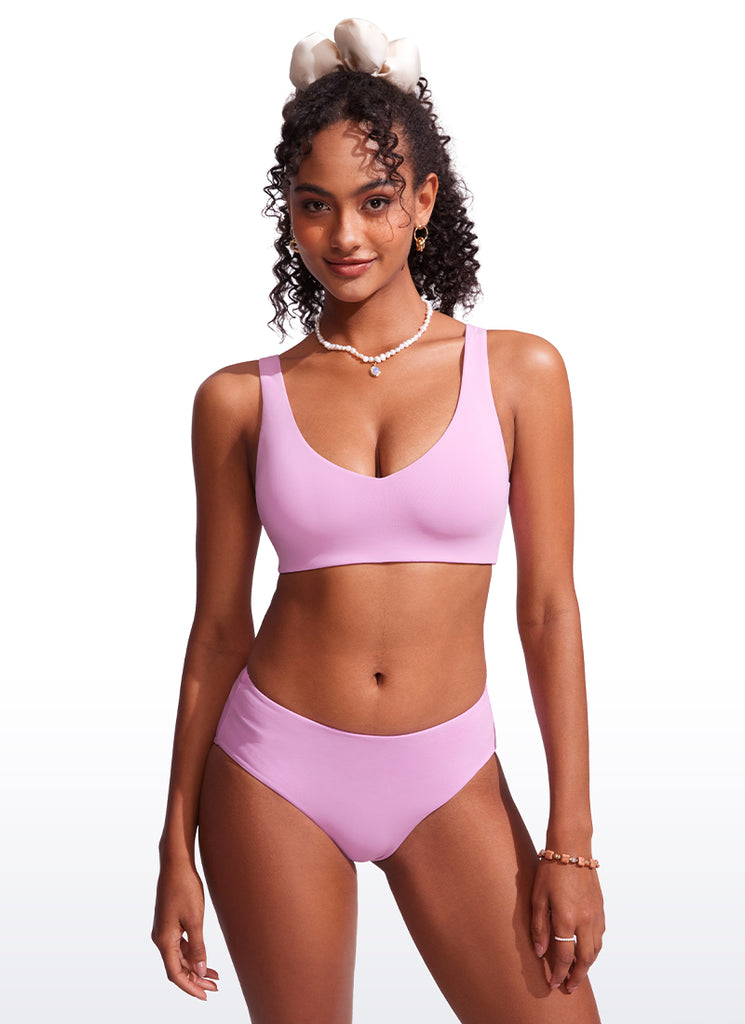 CRZ YOGA V Neck Bikini Padded Tops Swimsuit Granita Pink