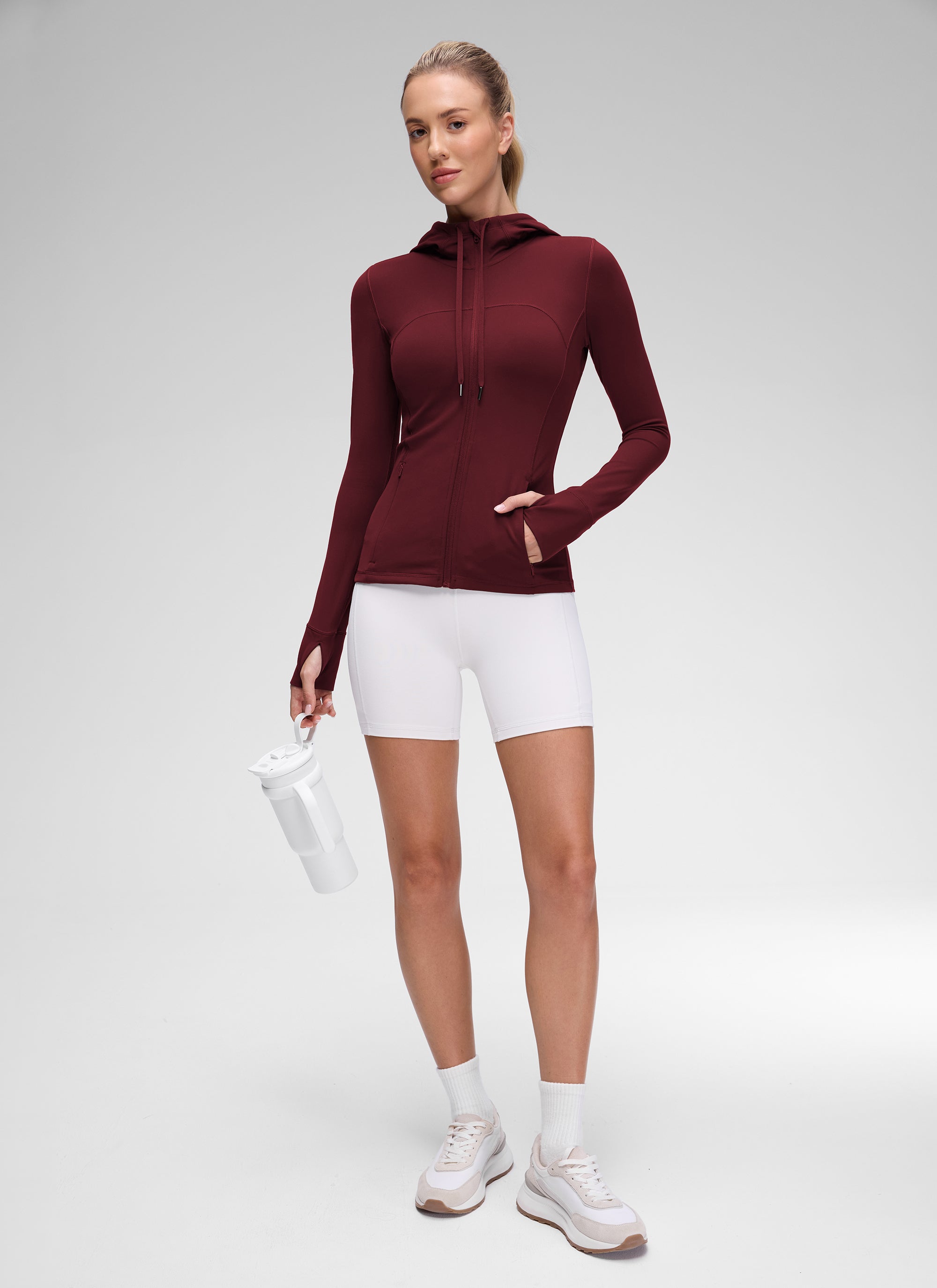 CRZ YOGA Women's Butterluxe Slim Fit Pocket Outerwear Full Zip