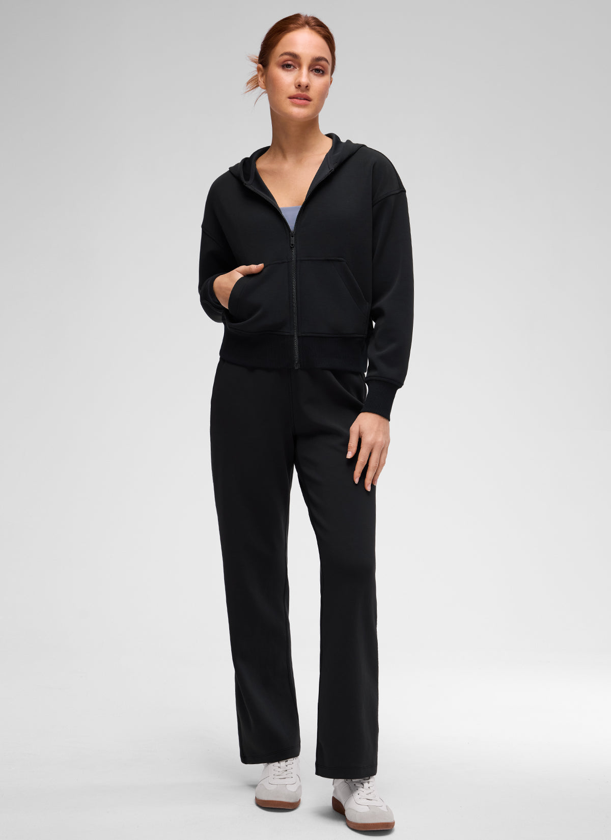 CRZ YOGA Women's SoftAura Casual Full Zip Waist Length Pocket