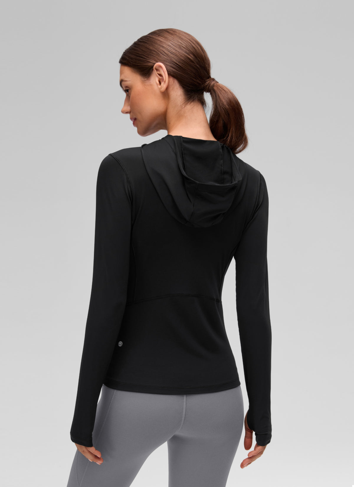 CRZ YOGA Women's UPF 50+ Long Sleeve Sun Hoodie Black @model_info:G