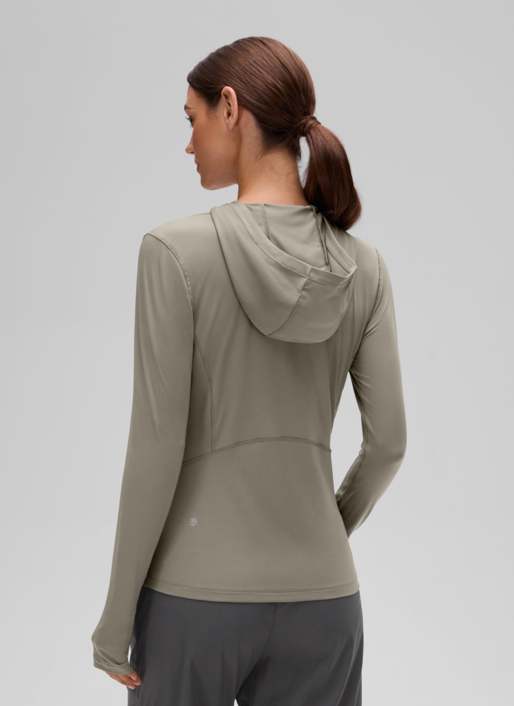 CRZ YOGA Women's UPF 50+ Long Sleeve Sun Hoodie Warm Ash Grey