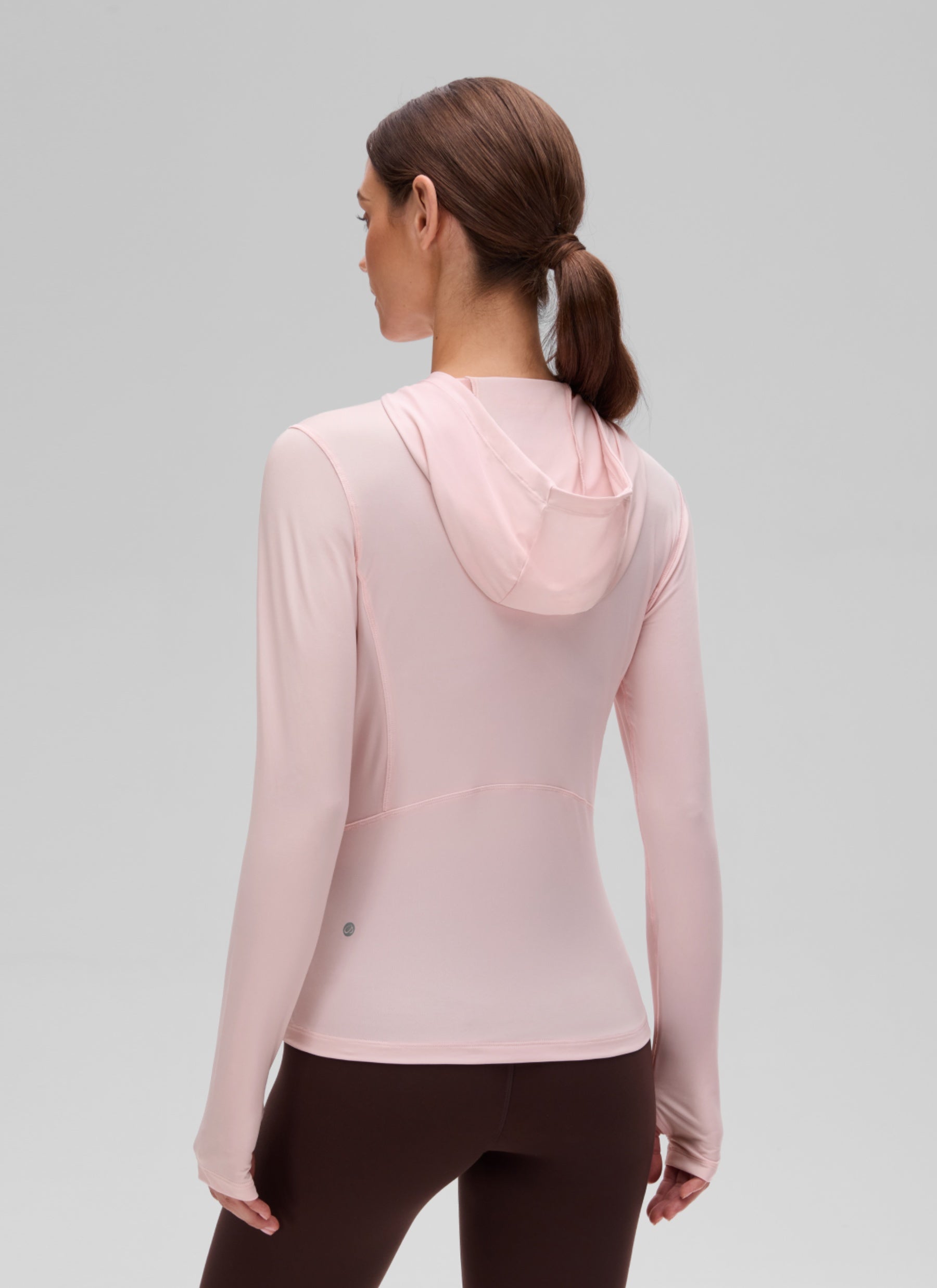 CRZ YOGA Women's UPF 50+ Long Sleeve Sun Hoodie Strawberry Pink @model_info:G