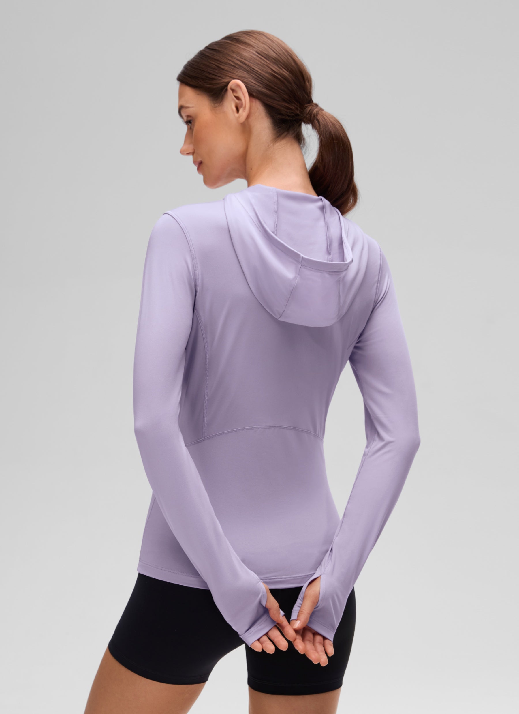 CRZ YOGA Women's UPF 50+ Long Sleeve Sun Hoodie Elfin Purple