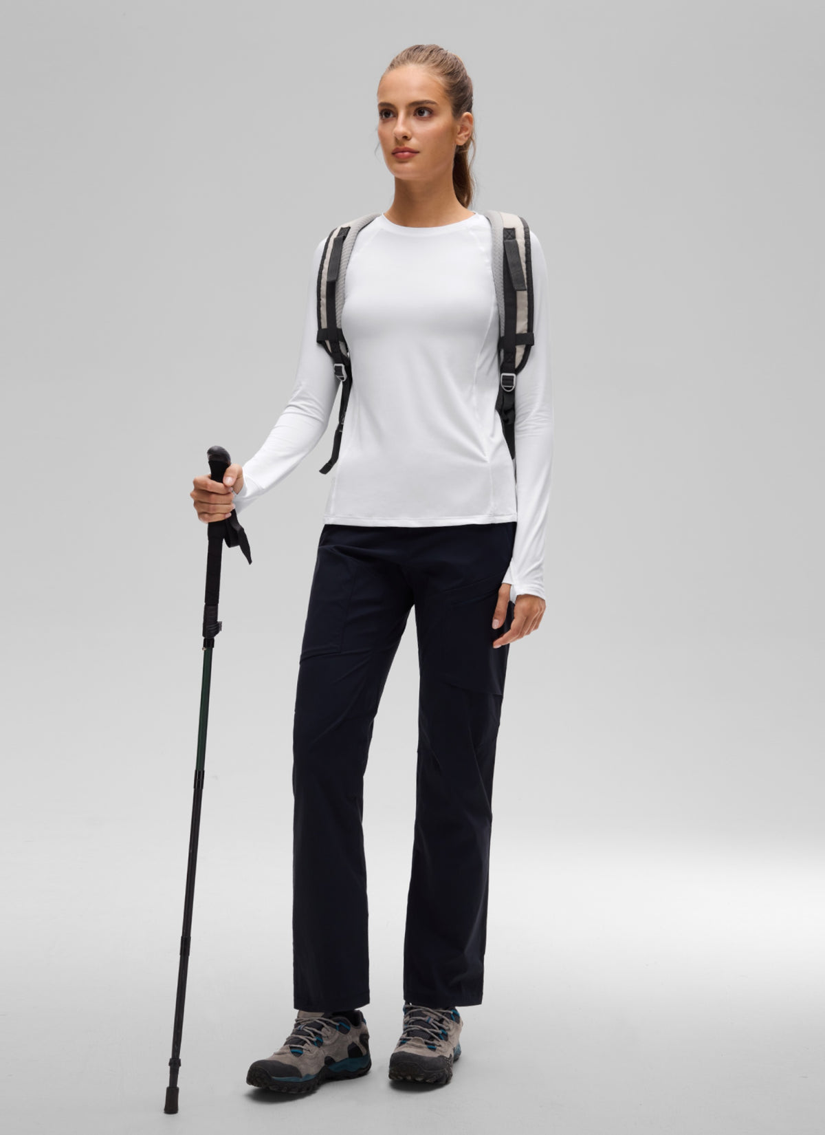 CRZ YOGA Women's Lightweight Sun Shirt Long Sleeve Tops UPF 50+ White @model_info:T