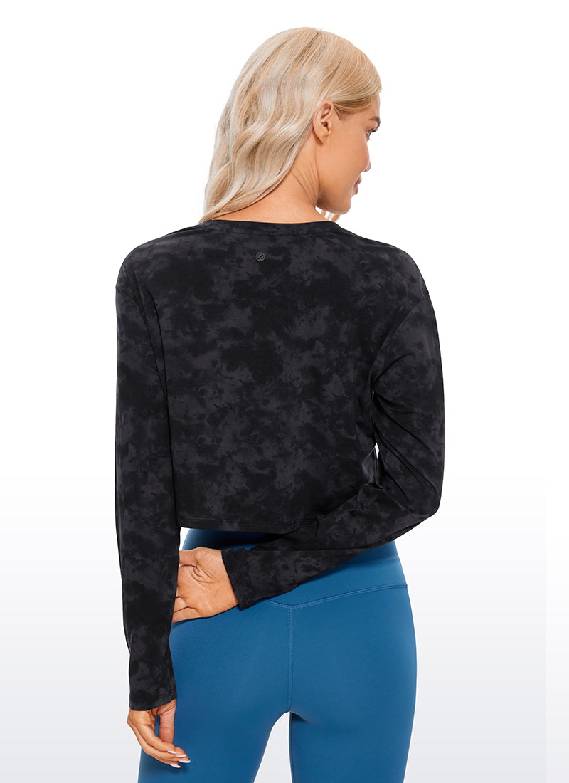 Pima Cotton Workout Cropped Long Sleeve