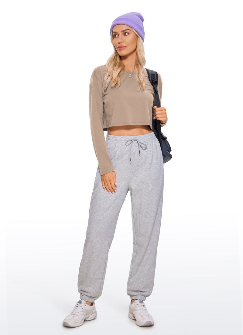 Pima Cotton Workout Cropped Long Sleeve