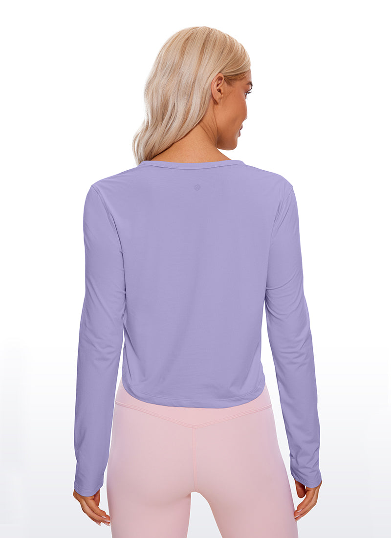 Pima Cotton Cropped Long Sleeve Classic Fit