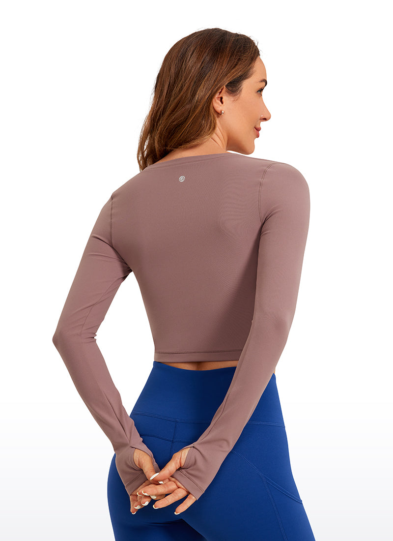 Butterluxe Cropped Long Sleeve Scoop Neck