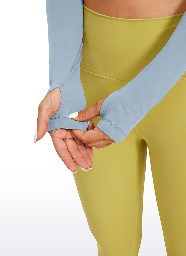 CRZ YOGA Leggings de yoga de manga larga Butterluxe para mujer Taupe