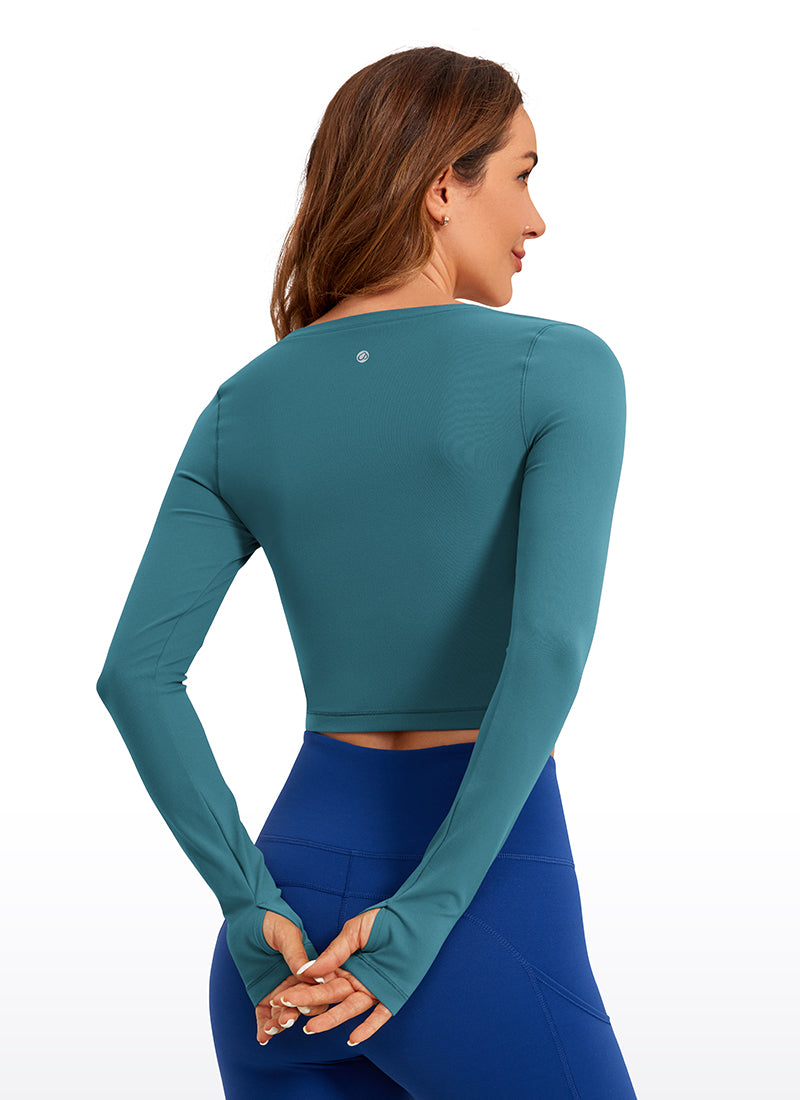 Butterluxe Cropped Long Sleeve Scoop Neck