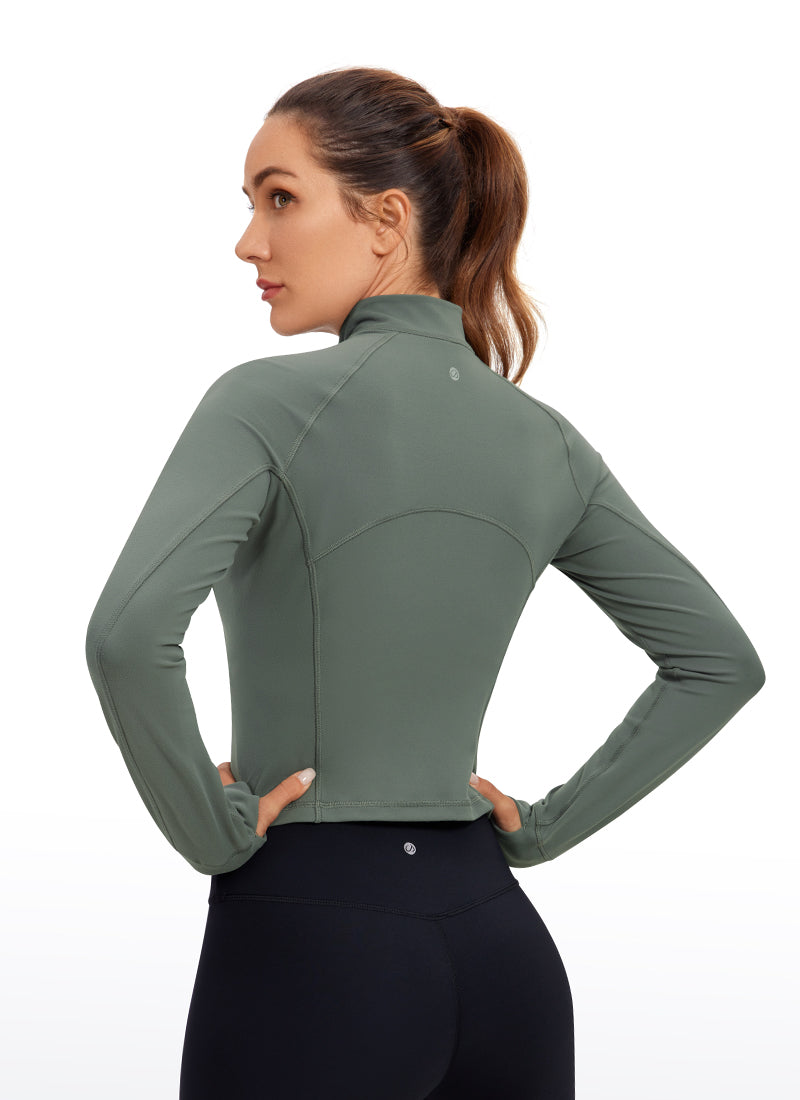 Butterluxe Half-Zip Long Sleeve Cropped