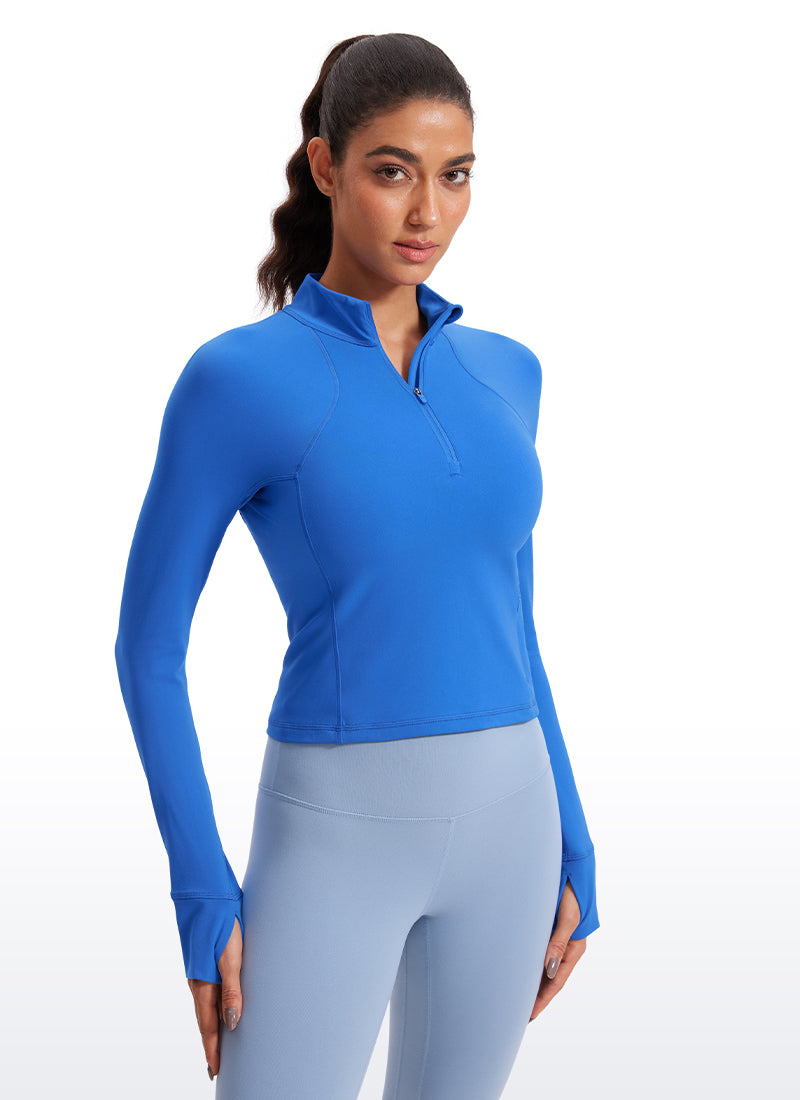 Butterluxe Half Zip Cropped Long Sleeve