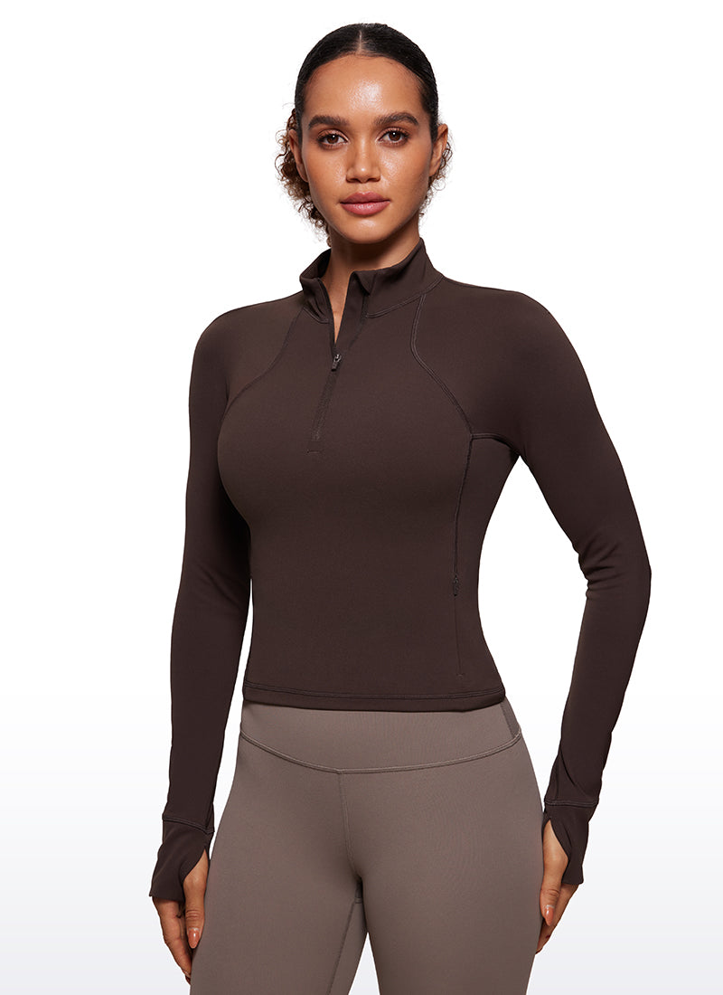 Butterluxe Half Zip Cropped Long Sleeve