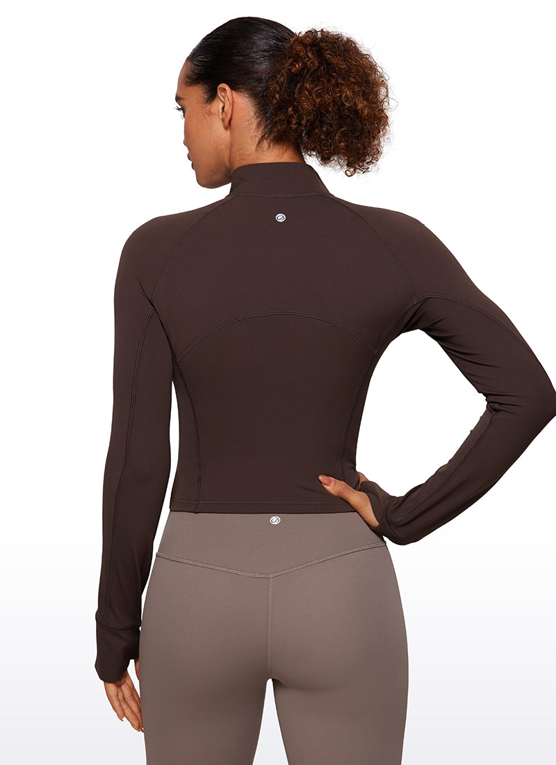 Butterluxe Half Zip Cropped Long Sleeve