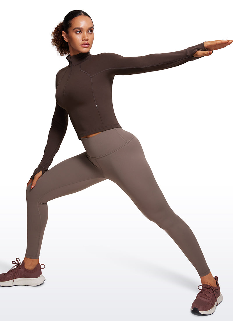 Butterluxe Half Zip Cropped Long Sleeve