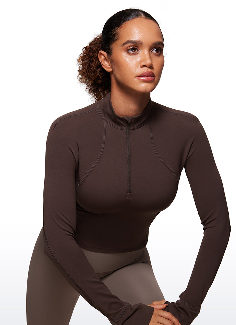 Butterluxe Half Zip Cropped Long Sleeve