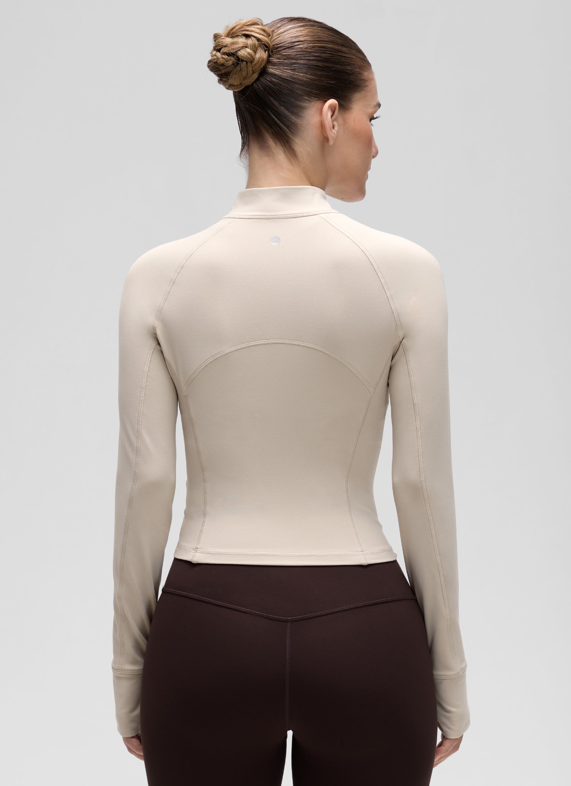 CRZ YOGA Women's Yoga Slim Fit Tops Butterluxe Half-Zip Long Sleeve Hot Fudge Brown
