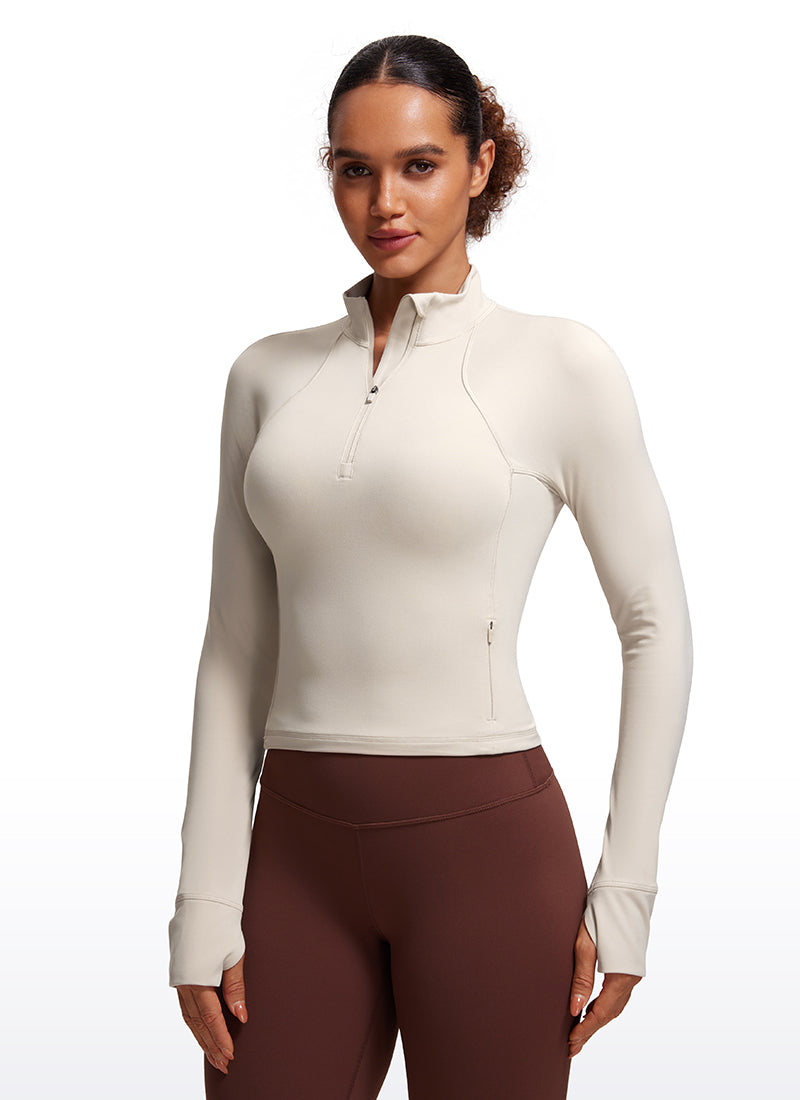 Butterluxe Half-Zip Long Sleeve Cropped