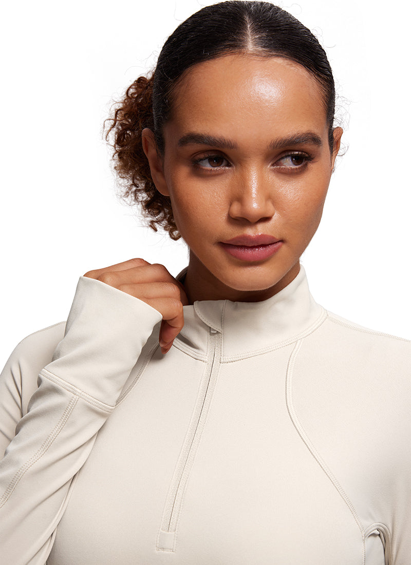 Butterluxe Half Zip Cropped Long Sleeve