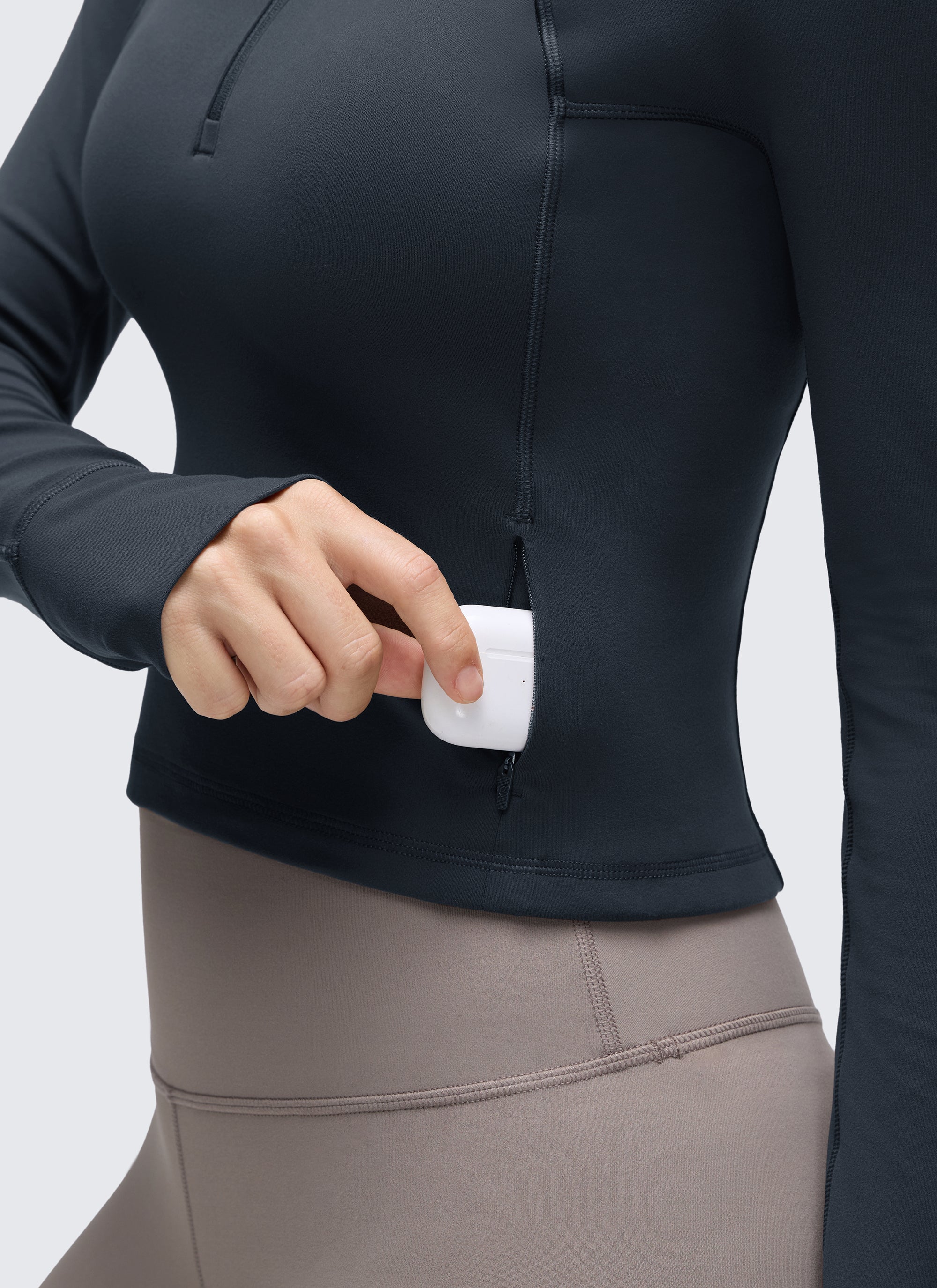 CRZ YOGA Women's Yoga Slim Fit Tops Butterluxe Half-Zip Long