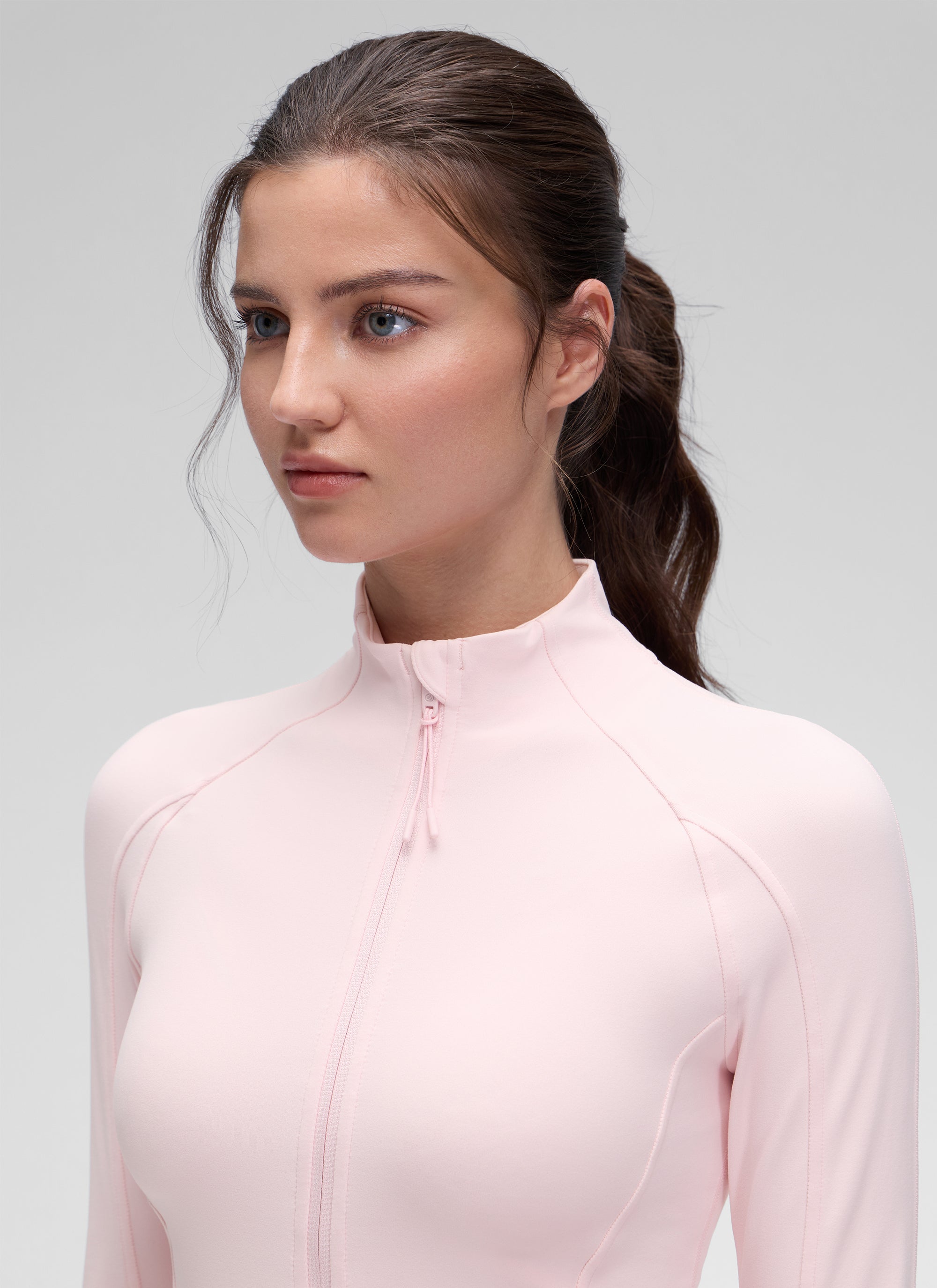 CRZ YOGA Women's Yoga Slim Fit Tops Butterluxe Full Zip Long Sleeves Viva Magenta