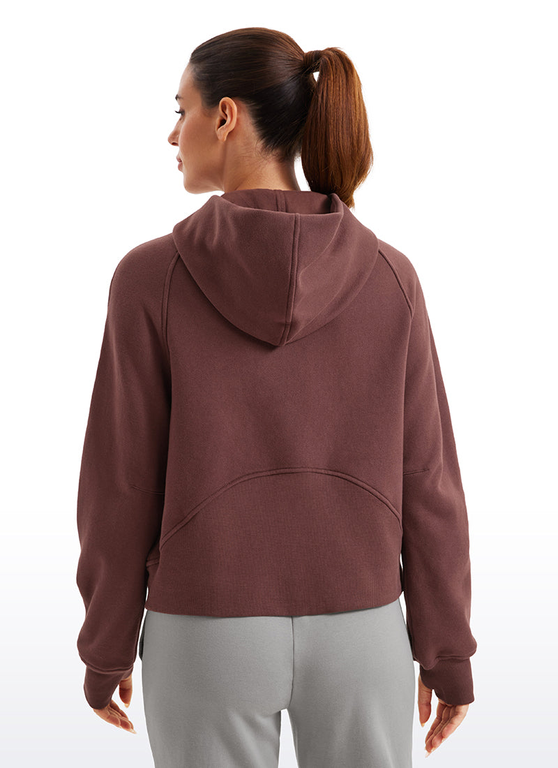 Fleece Lined Full Zip Hoodies with Thumb Holes Fleece Lined Full Zip Hoodies with Thumb Holes