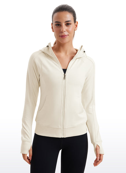CRZ YOGA Women's Slim Fit Outerwear Amenity Full Zip Hoodies Thumb