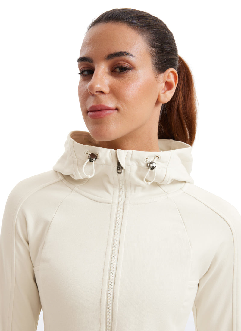 CRZ YOGA Women's Slim Fit Outerwear Amenity Full Zip Hoodies Thumb