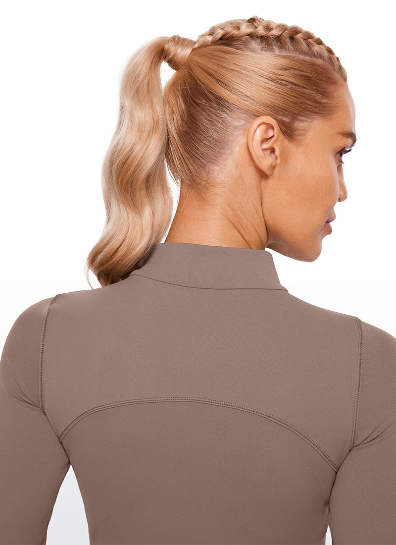 Butterluxe Mock Turtleneck Cropped Long Sleeves