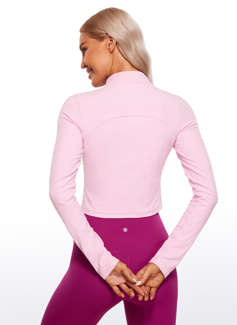 Butterluxe Mock Turtleneck Cropped Long Sleeves