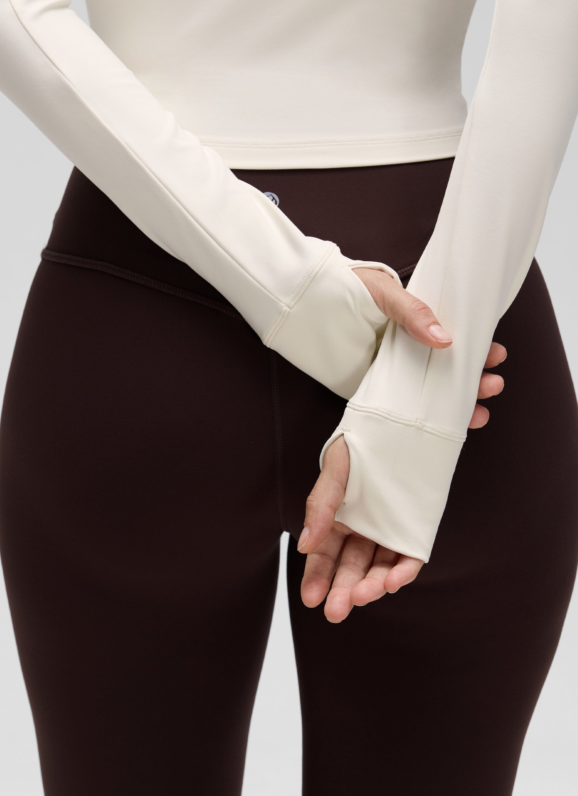 CRZ YOGA Women's Butterluxe Cropped Outerwear Full Zip Jackets White Apricot