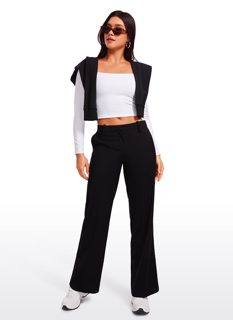 Butterluxe Double Lined Cropped Long Sleeves Square Neck