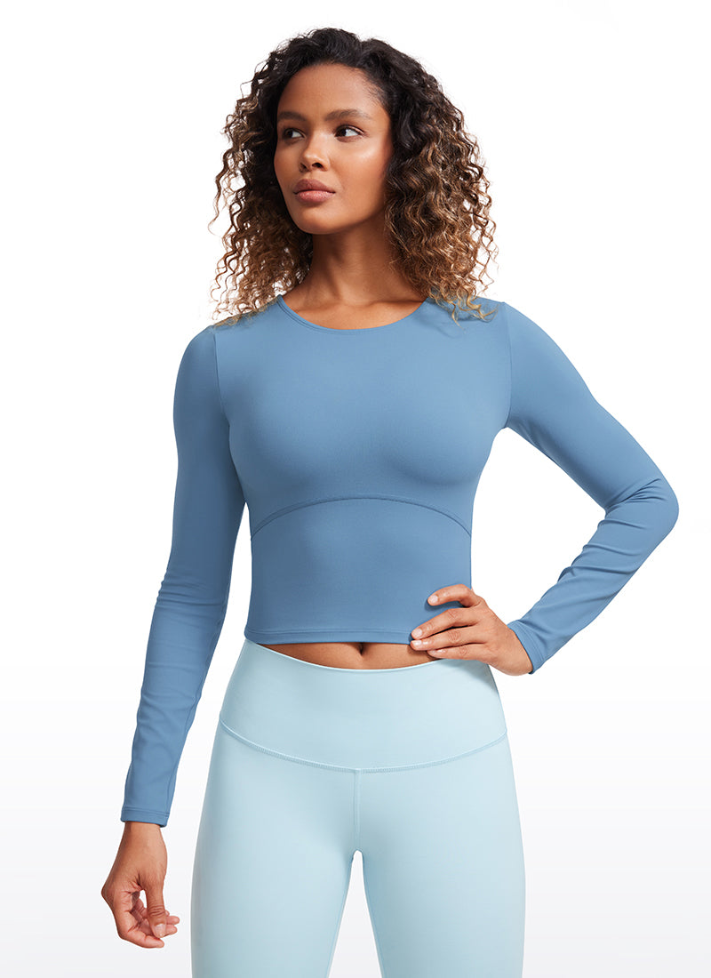 Butterluxe Cropped Front Seam Long Sleeve