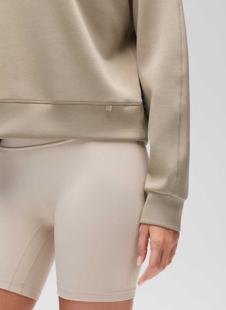 CRZ YOGA Womens SoftAura Basic Casual Sweat Shirt Crew Neck Pullover Oak