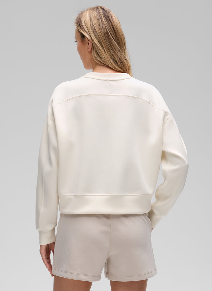 CRZ YOGA Womens SoftAura Basic Casual Sweat Shirt Crew Neck Pullover Oak