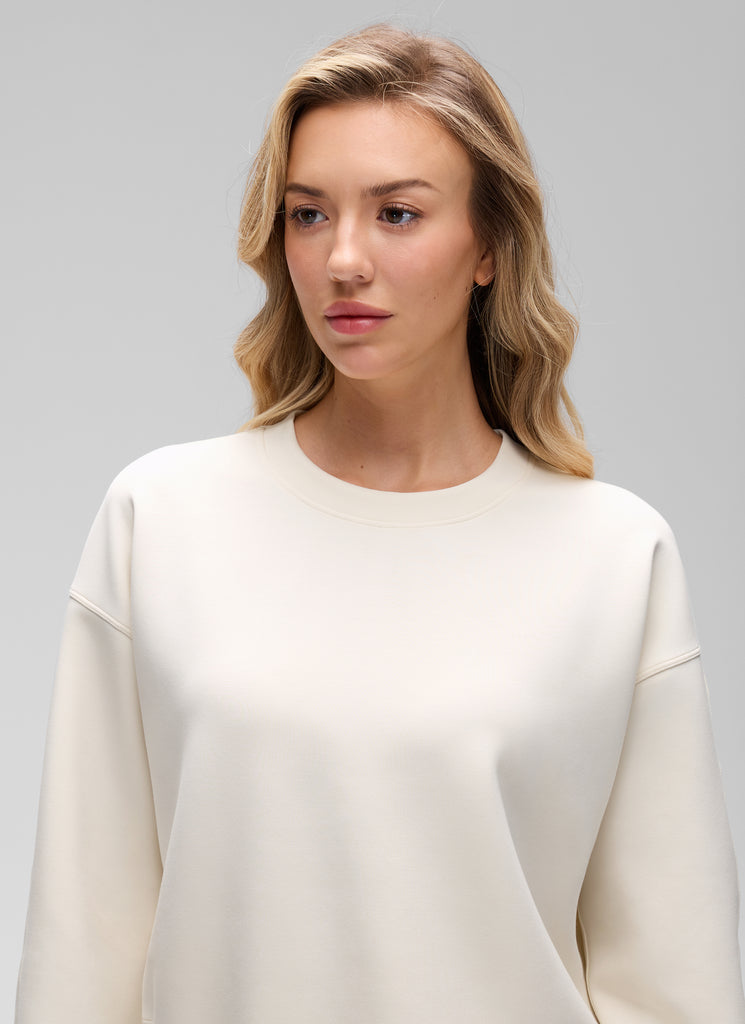 CRZ YOGA Womens SoftAura Basic Casual Sweat Shirt Crew Neck Pullover Oak