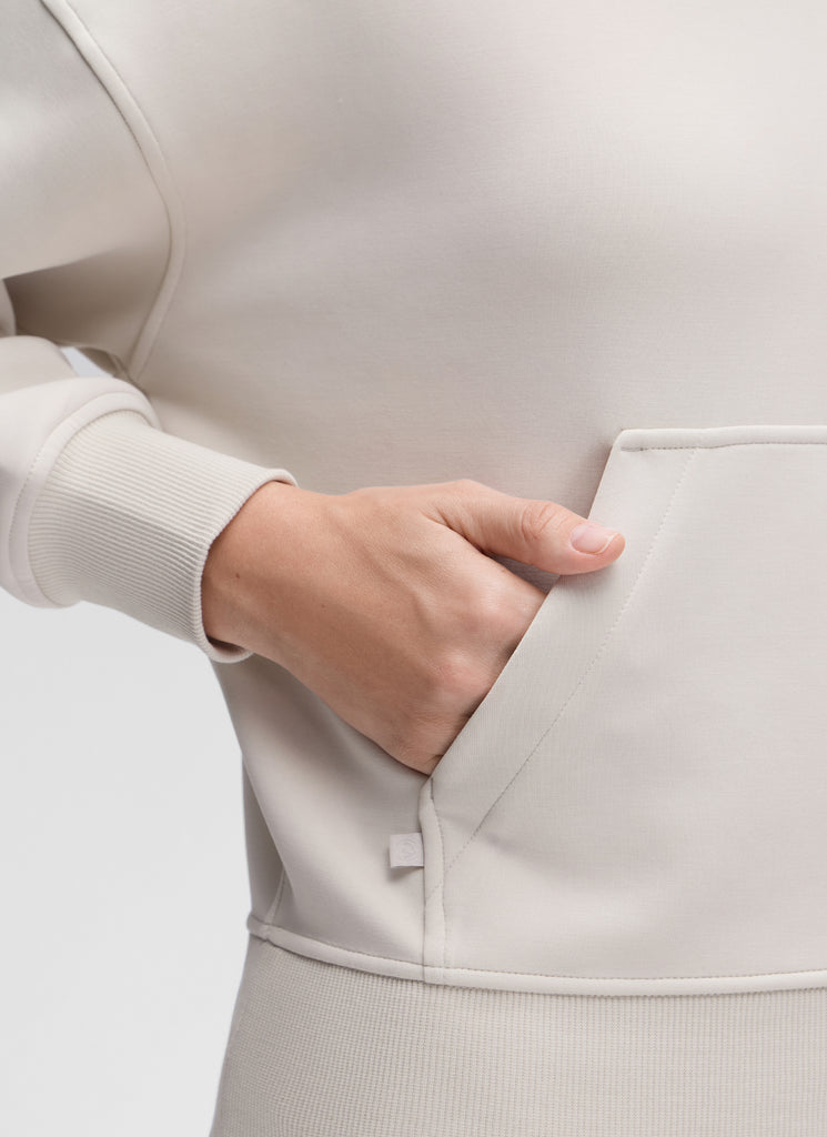 CRZ YOGA Women SoftAura Halfzip Sweatshirt Pullover Long Sleeve Pocket Milky White